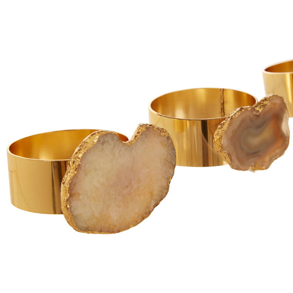 Product photograph of Olivia S Ava Napkin Rings Brown And Gold from Olivia's.