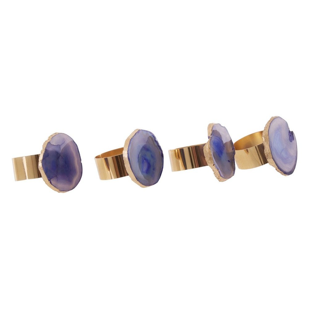Product photograph of Olivia S Ava Napkin Rings Blue And Gold Blue from Olivia's.
