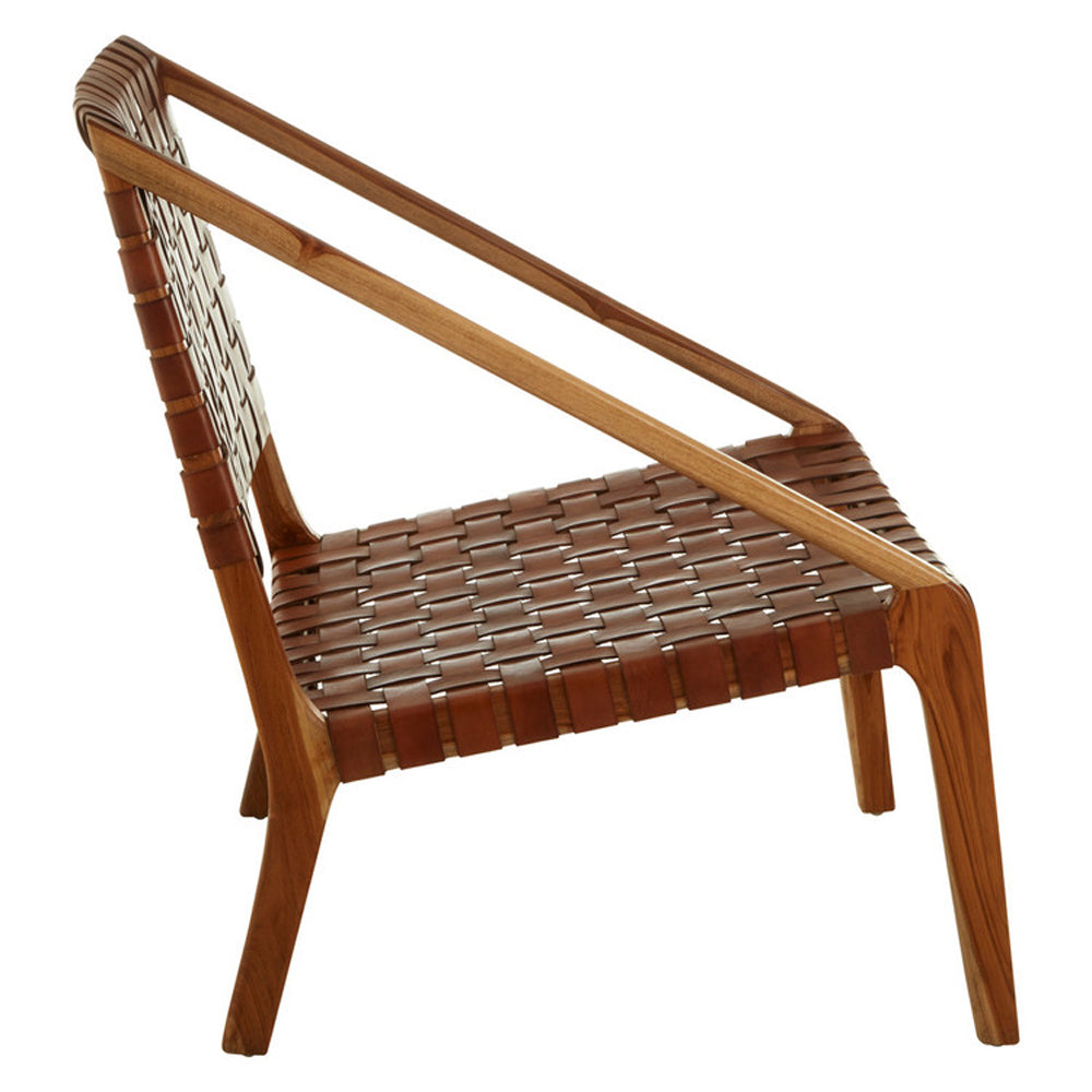 Product photograph of Olivia S Koko Leaned Woven Occasional Chair Brown from Olivia's.