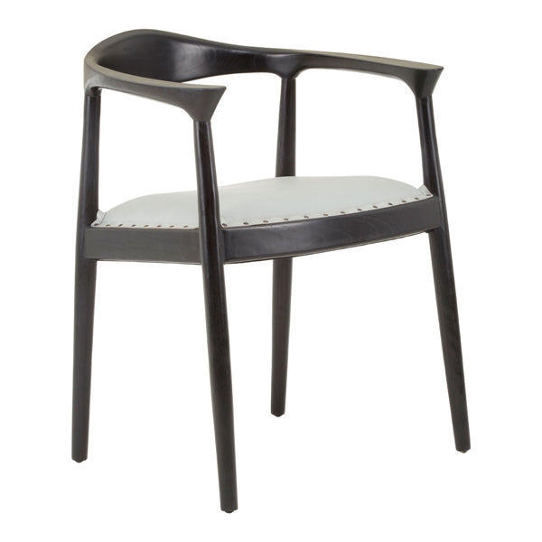 Olivias Kai Leather Dining Chair Grey