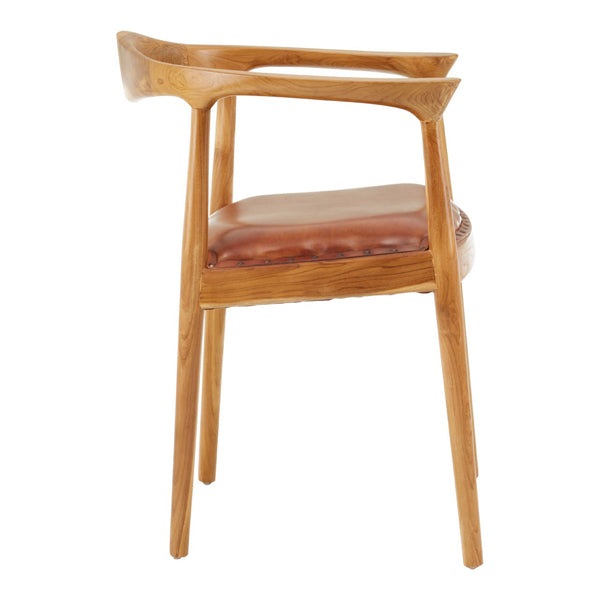 Product photograph of Olivia S Kia Leather Dining Chair Brown from Olivia's.