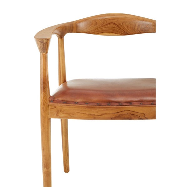Product photograph of Olivia S Kia Leather Dining Chair Brown from Olivia's.