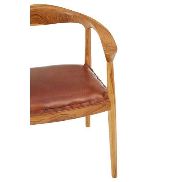 Product photograph of Olivia S Kia Leather Dining Chair Brown from Olivia's.