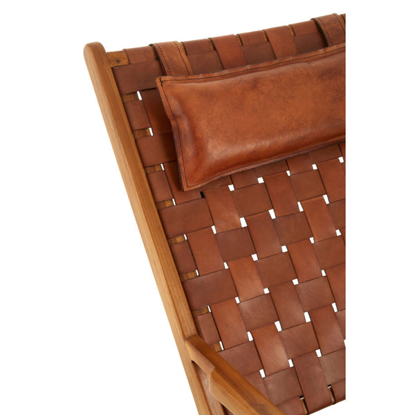 Product photograph of Olivia S Kylee Teak Occasional Chair Wood And Leather from Olivia's.