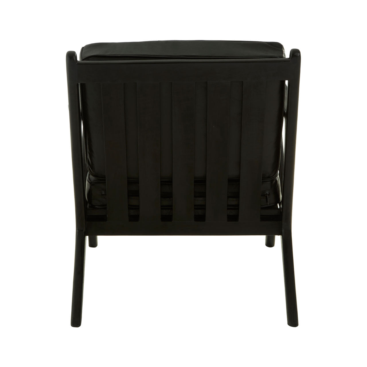 Product photograph of Olivia S Kobe Accent Chair In Black Teak Wood Black Leather from Olivia's.