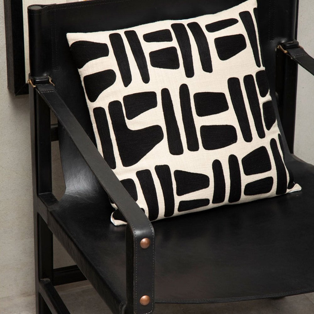 Product photograph of Olivia S Kamryn Accent Chair In Black Teak Wood Black Plain Leather from Olivia's.