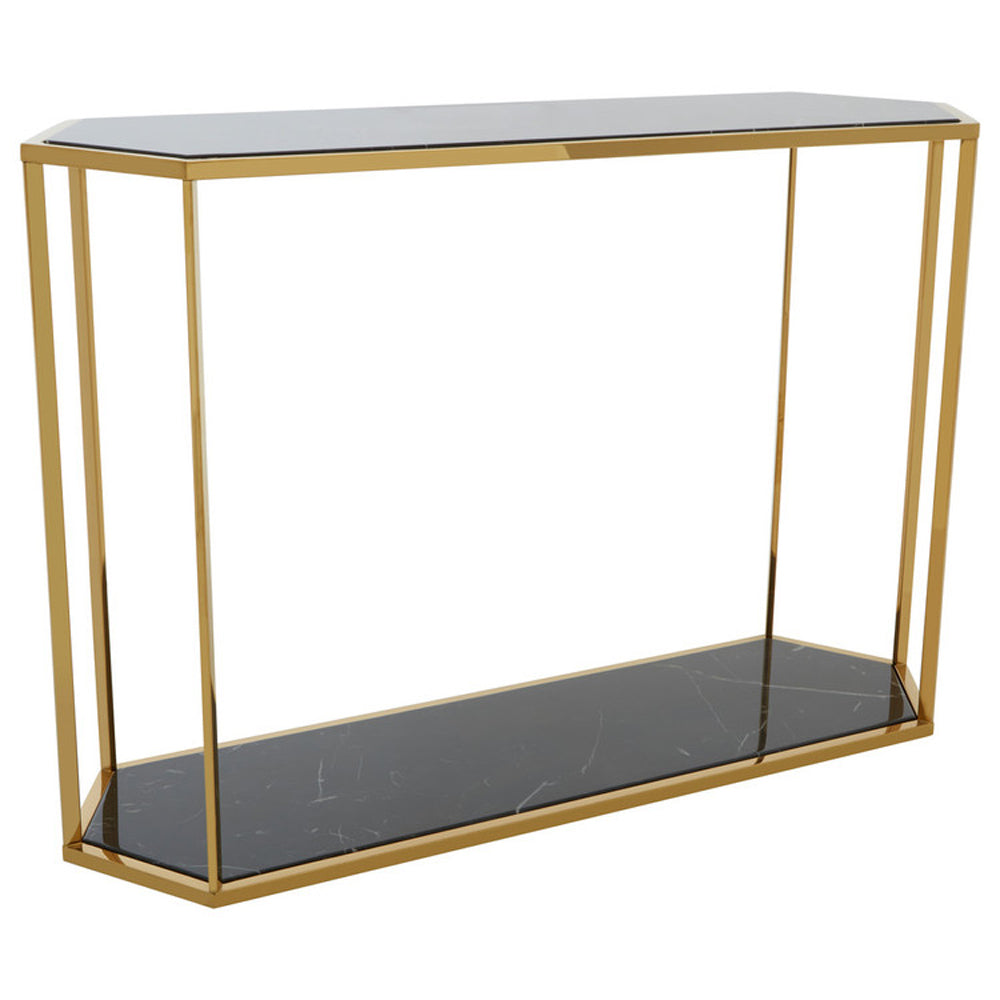 Product photograph of Olivia S Luxe Collection - Piper Gold Console Table from Olivia's.