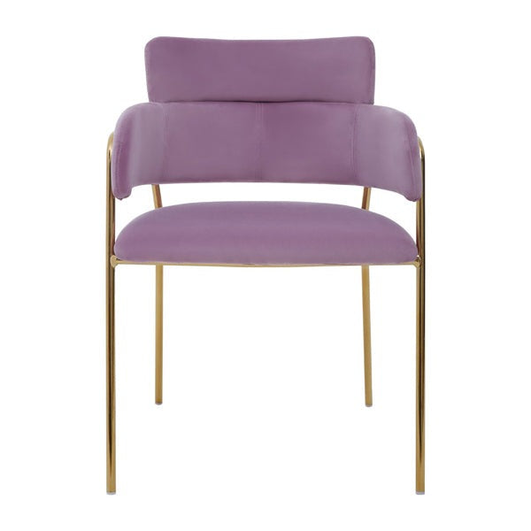 Product photograph of Olivia S Tara Dining Chair In Pink Velvet Gold Finish from Olivia's.