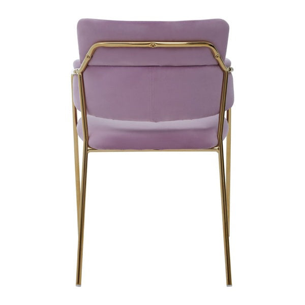 Product photograph of Olivia S Tara Dining Chair In Pink Velvet Gold Finish from Olivia's.