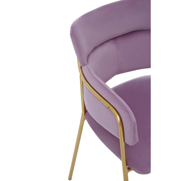 Product photograph of Olivia S Tara Dining Chair In Pink Velvet Gold Finish from Olivia's.