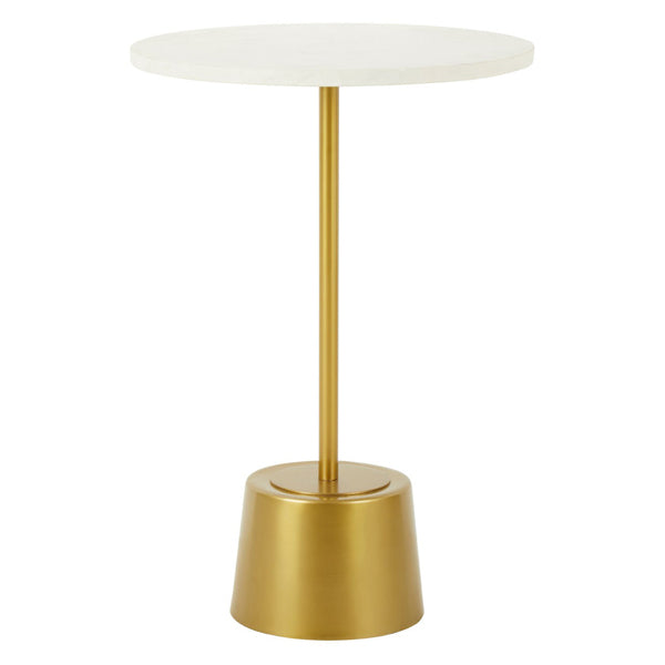 Olivias Robin Round Side Table Gold Base Gold