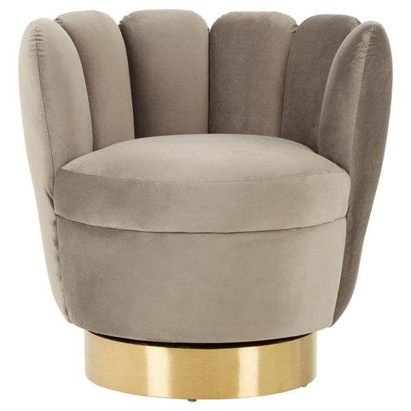 Product photograph of Olivia S Bella Occasional Chair Velvet Grey Outlet from Olivia's