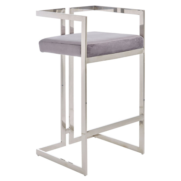 Product photograph of Olivia S Anna Grey Bar Stool Silver Frame from Olivia's.