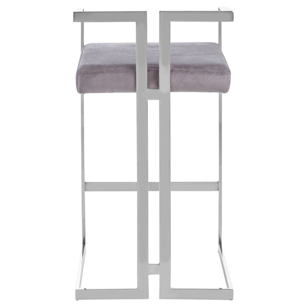 Product photograph of Olivia S Anna Grey Bar Stool Silver Frame from Olivia's.