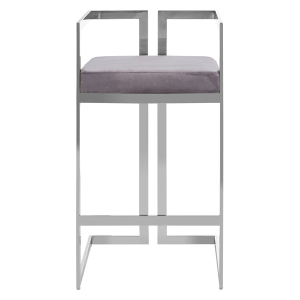 Product photograph of Olivia S Anna Grey Bar Stool Silver Frame from Olivia's