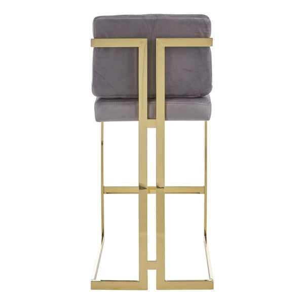 Product photograph of Olivia S Anna Grey Bar Stool Gold Frame Outlet from Olivia's.