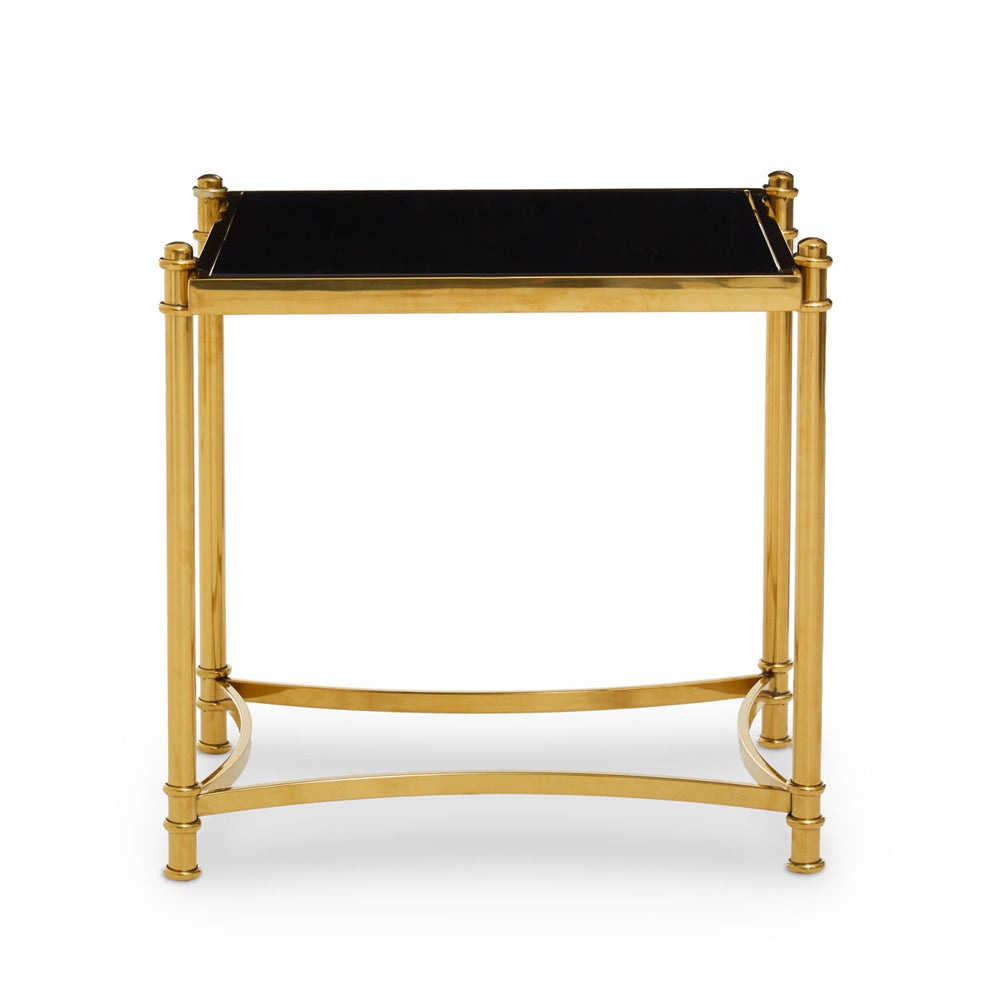 Product photograph of Olivia S Ackley Side Table Black And Gold from Olivia's