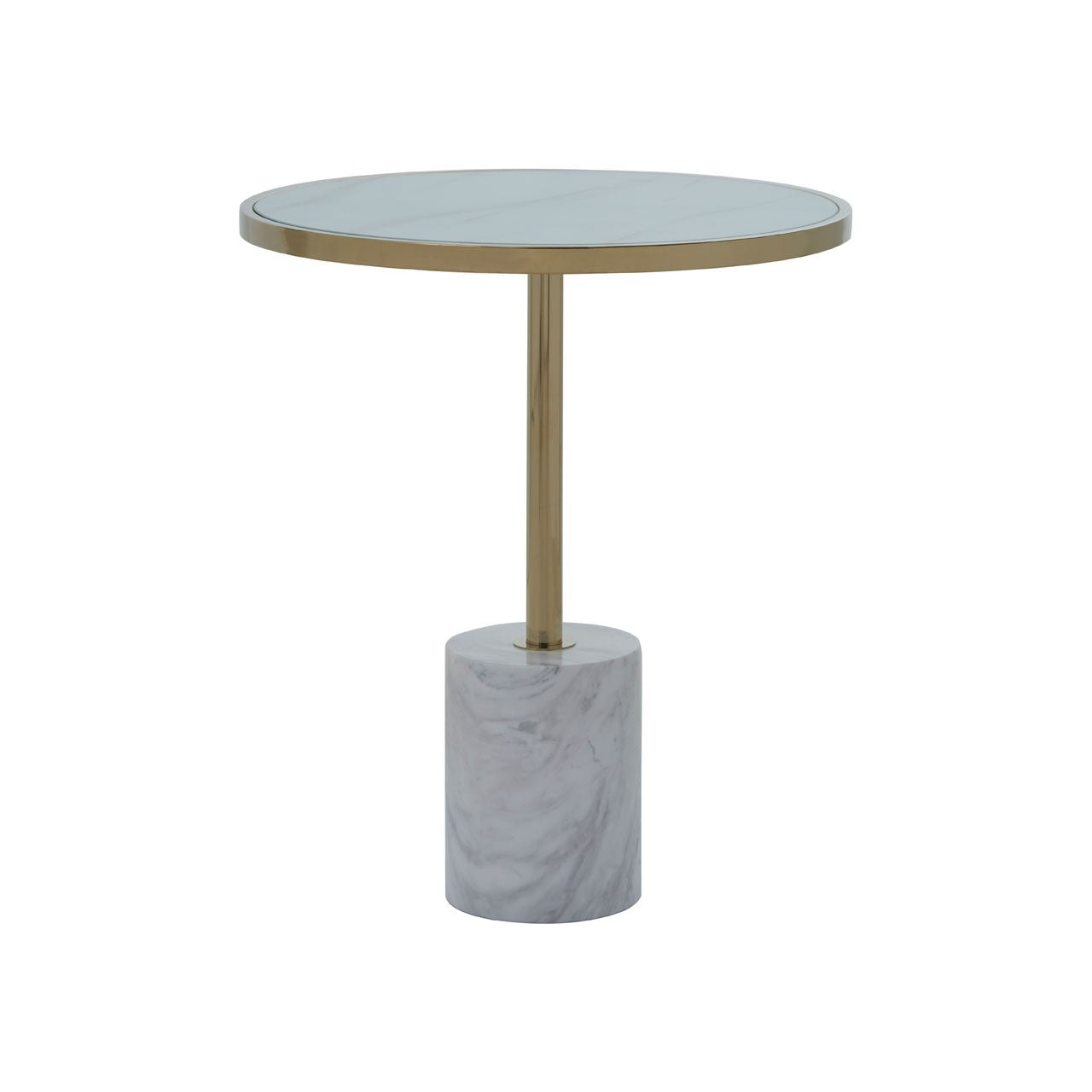 Olivias Opal Side Table White Marble White Marble