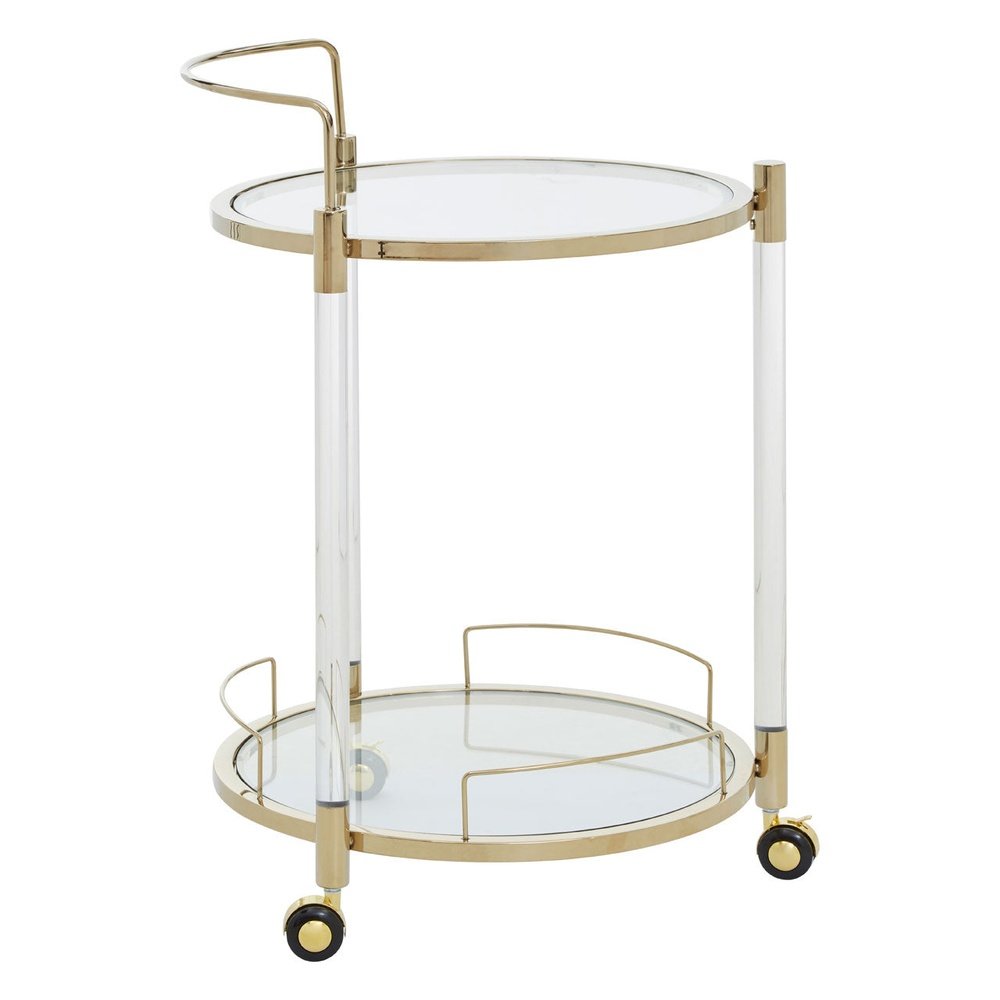 Product photograph of Olivia S Octavia Round Drinks Trolley In Gold from Olivia's.