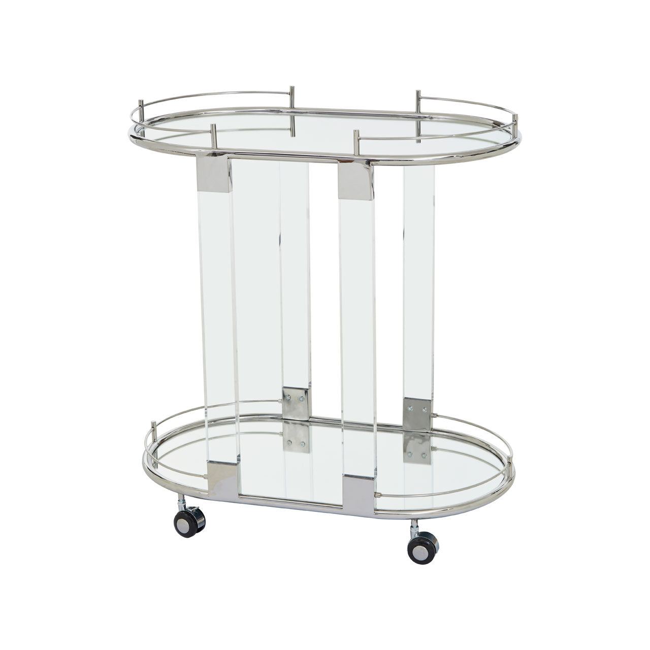 Product photograph of Olivia S Otto Drinks Trolley In Silver from Olivia's