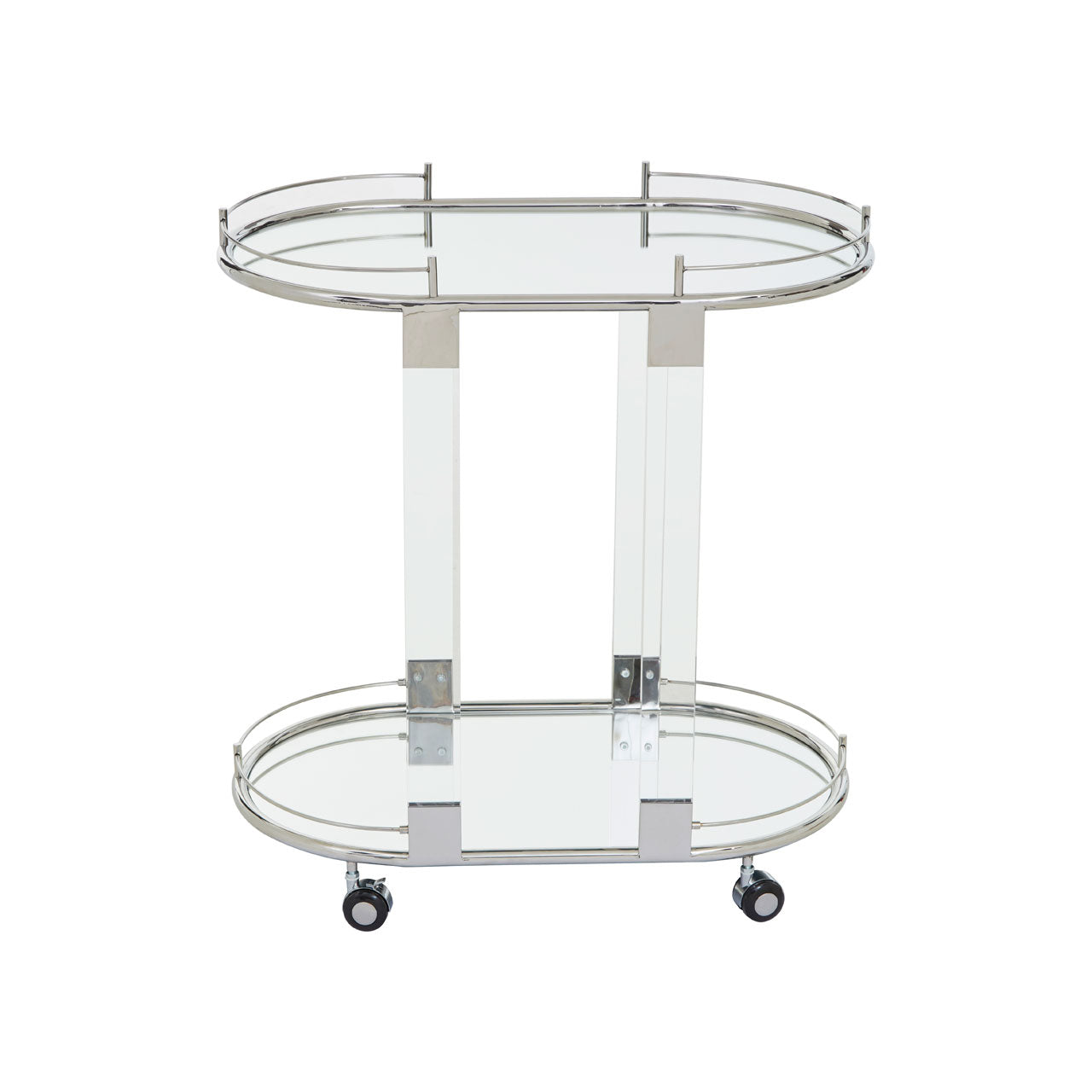 Product photograph of Olivia S Otto Drinks Trolley In Silver from Olivia's.