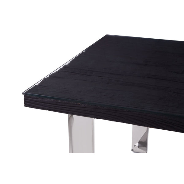 Product photograph of Olivia S Natural Living Collection - Kara U-shaped Base Dining Table Black from Olivia's.