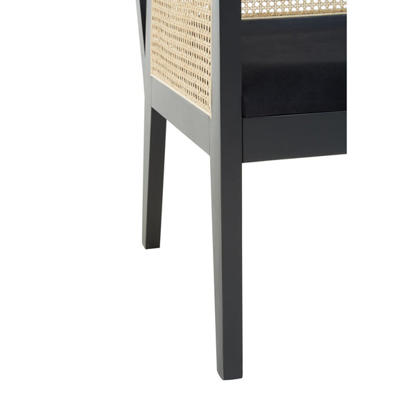 Product photograph of Olivia S Cali Cane Angular Rattan And Birchwood Occasional Chair Black from Olivia's.