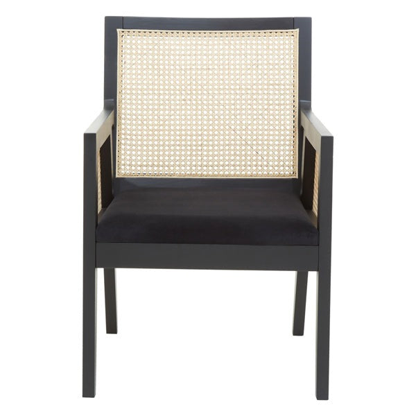 Product photograph of Olivia S Cali Cane Angular Rattan And Birchwood Occasional Chair Black from Olivia's.