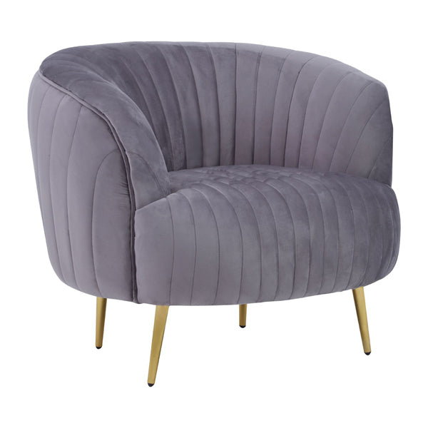 Olivias Farrah Armchair Grey Velvet