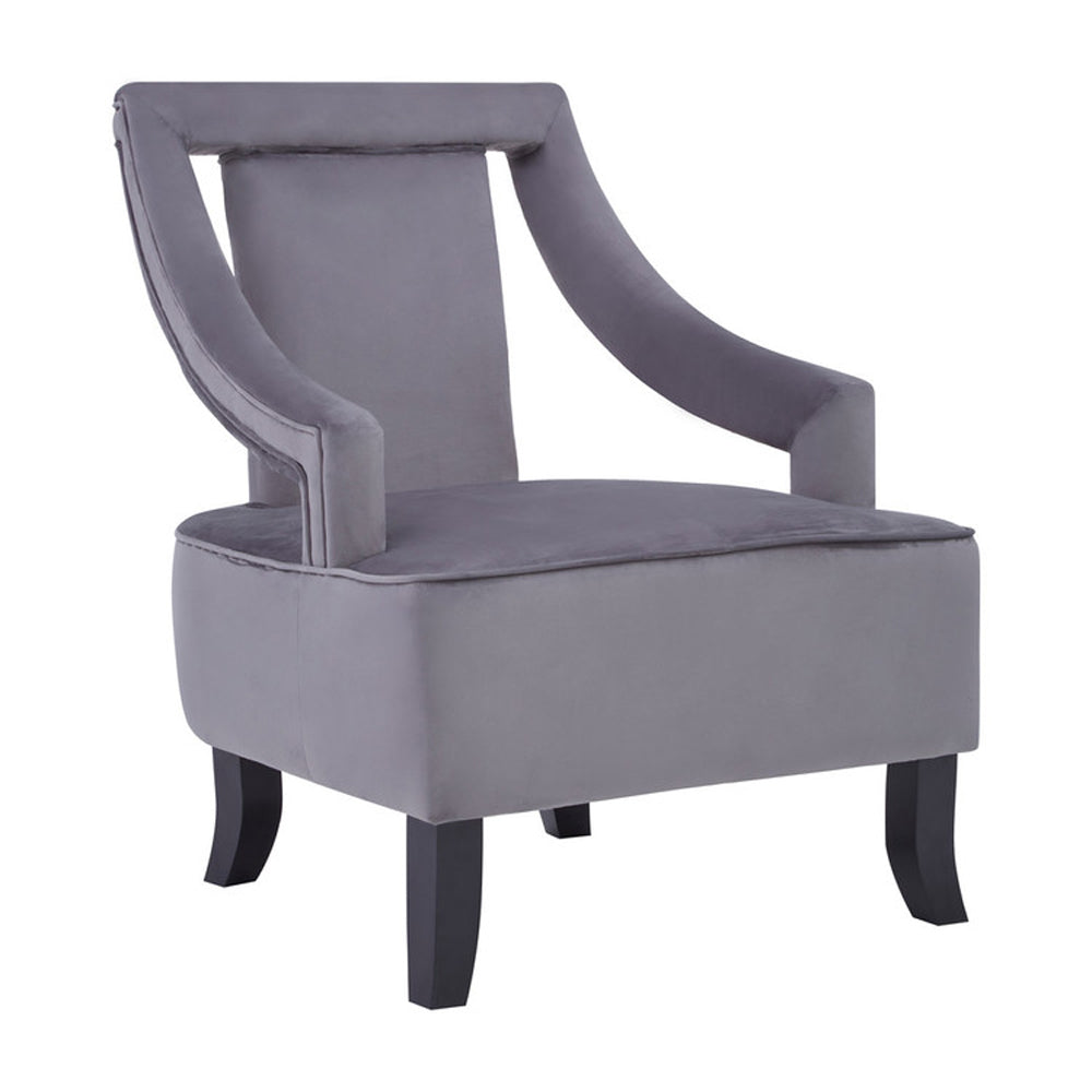 Product photograph of Olivia S Luxe Collection - Freya Occasional Chair Grey Velvet from Olivia's