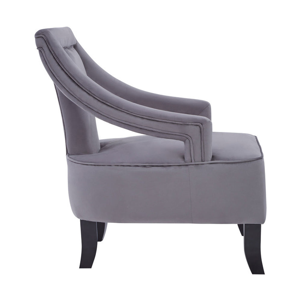 Product photograph of Olivia S Luxe Collection - Freya Occasional Chair Grey Velvet from Olivia's.