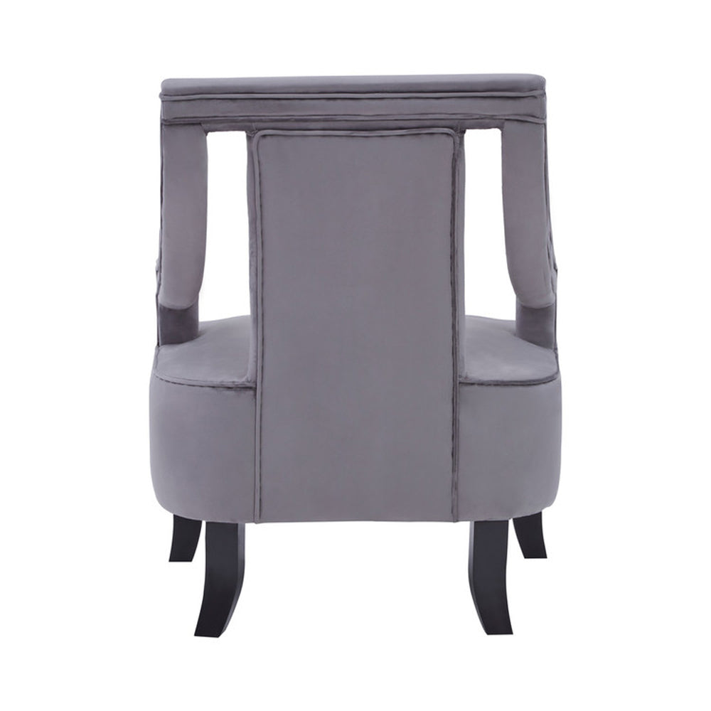 Product photograph of Olivia S Luxe Collection - Freya Occasional Chair Grey Velvet from Olivia's.