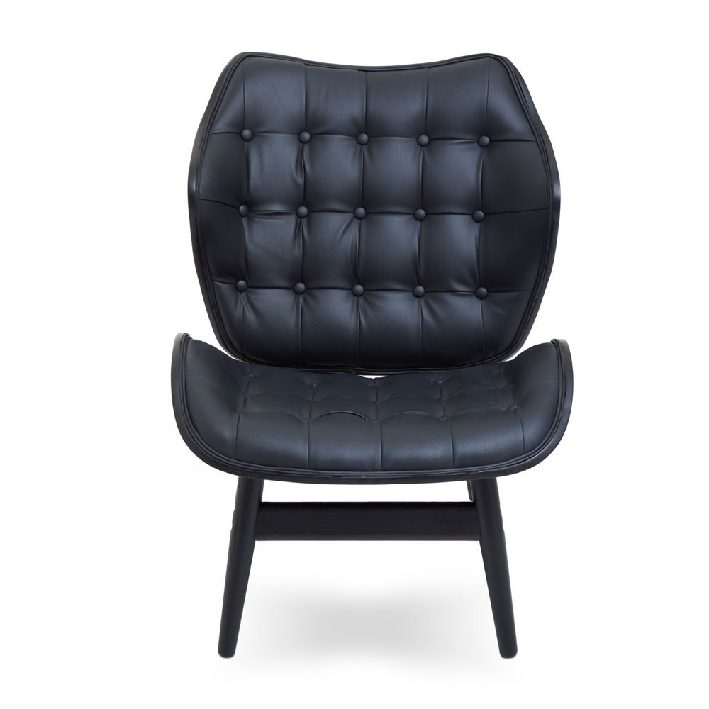 Product photograph of Olivia S Violet Accent Chair In Faux Black Leather from Olivia's.