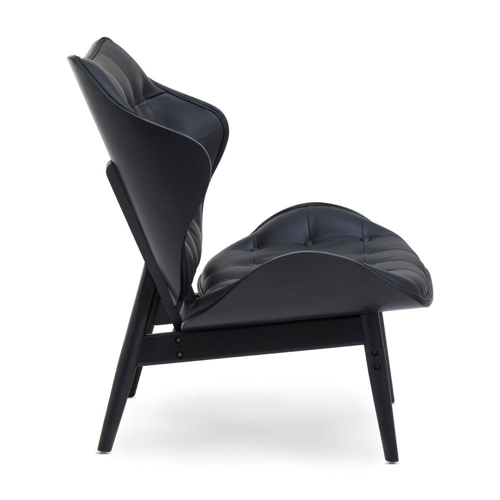 Product photograph of Olivia S Violet Accent Chair In Faux Black Leather from Olivia's.