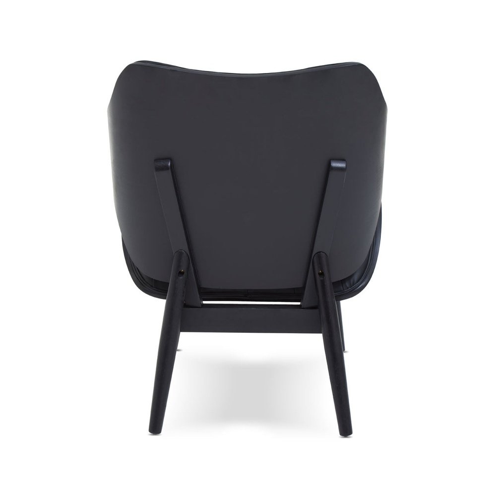 Product photograph of Olivia S Violet Accent Chair In Faux Black Leather from Olivia's.