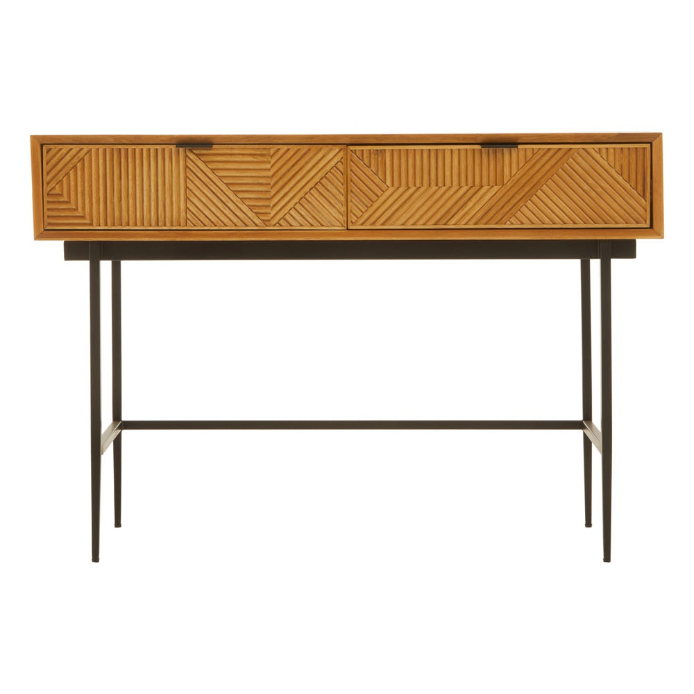 Product photograph of Olivia S Soft Industrial Collection - Jakar Console Table In Natural Finish from Olivia's