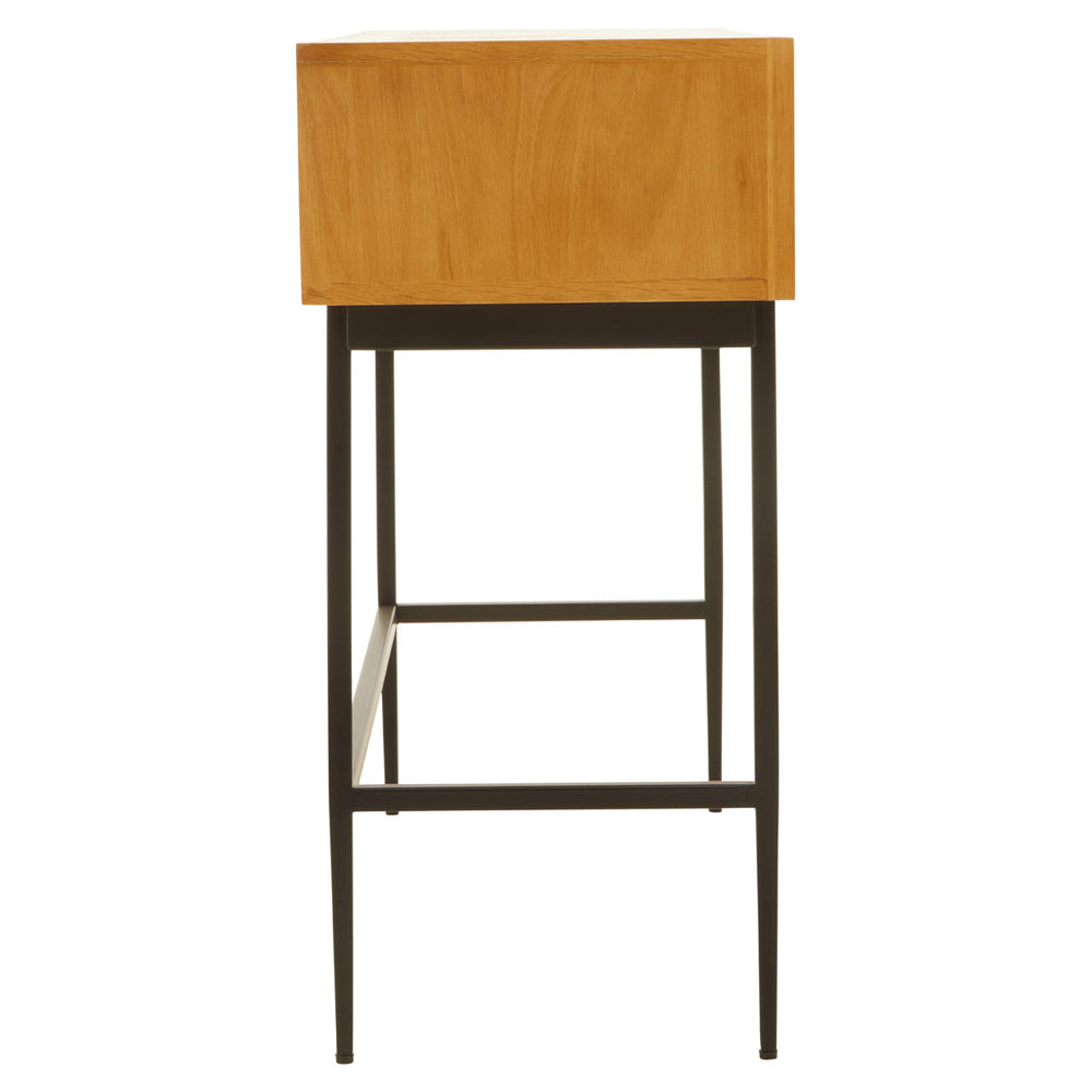 Product photograph of Olivia S Soft Industrial Collection - Jakar Console Table In Natural Finish from Olivia's.