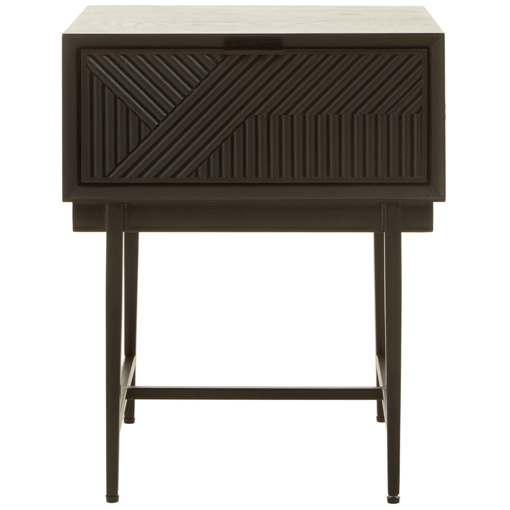 Olivias Soft Industrial Collection Jakar Side Table In Black Finish