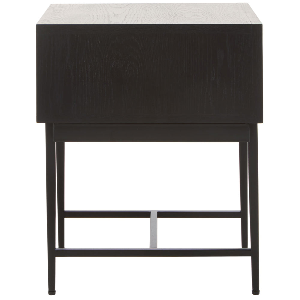 Product photograph of Olivia S Soft Industrial Collection - Jakar Side Table In Black Finish from Olivia's.