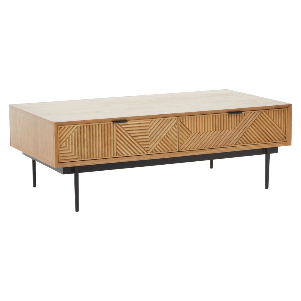 Product photograph of Olivia S Soft Industrial Collection - Jakar Coffee Table In Natural Finish from Olivia's.