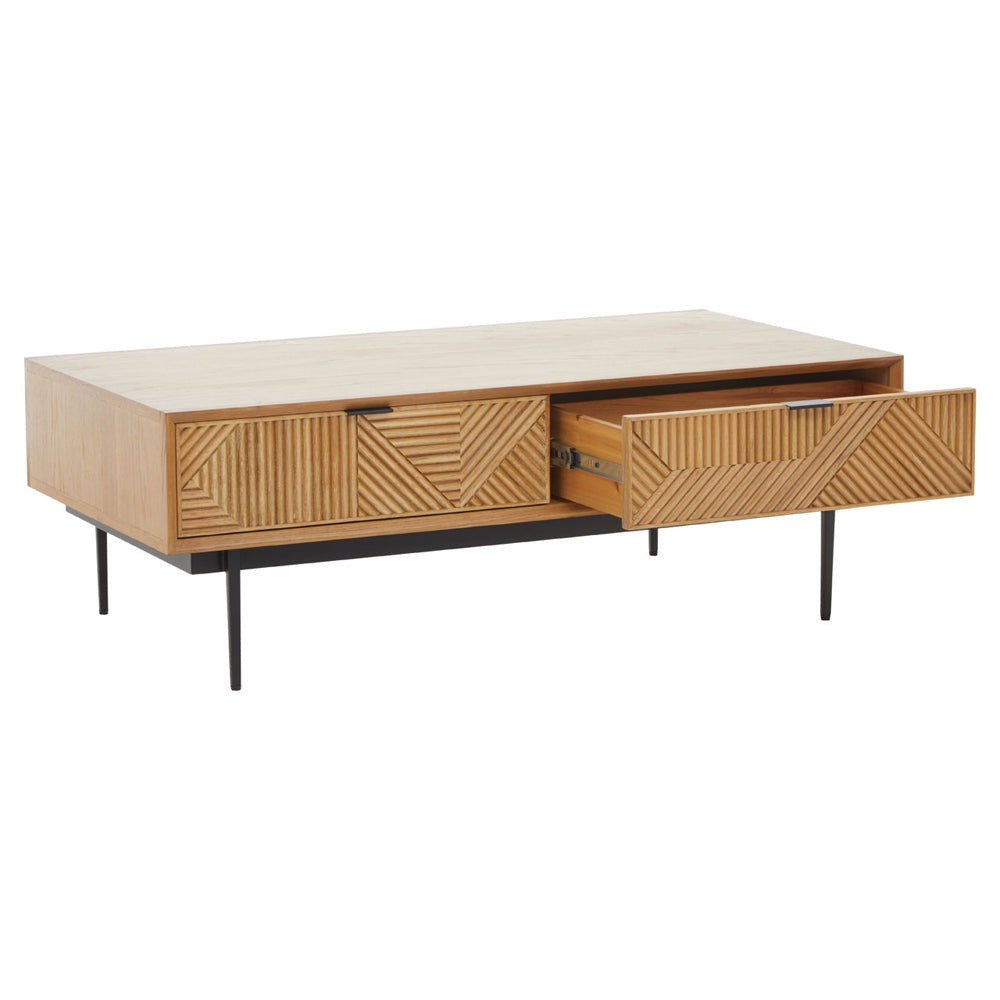 Product photograph of Olivia S Soft Industrial Collection - Jakar Coffee Table In Natural Finish from Olivia's.