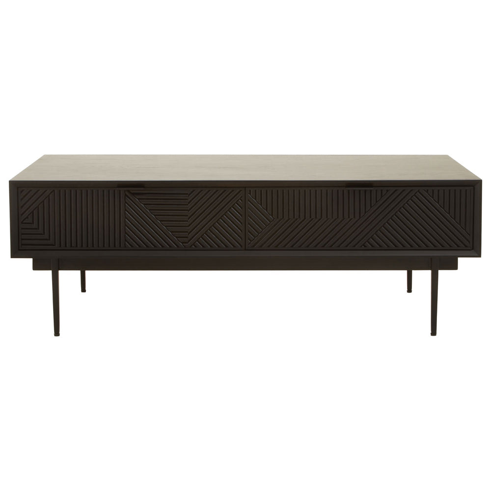 Olivias Soft Industrial Collection Jakar Coffee Table In Black Finish