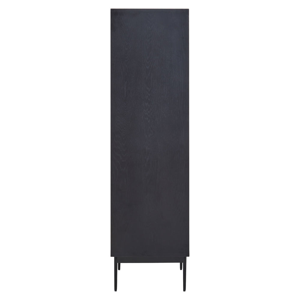Product photograph of Olivia S Soft Industrial Collection - Jakar Wooden Cabinet In Black Finish from Olivia's.