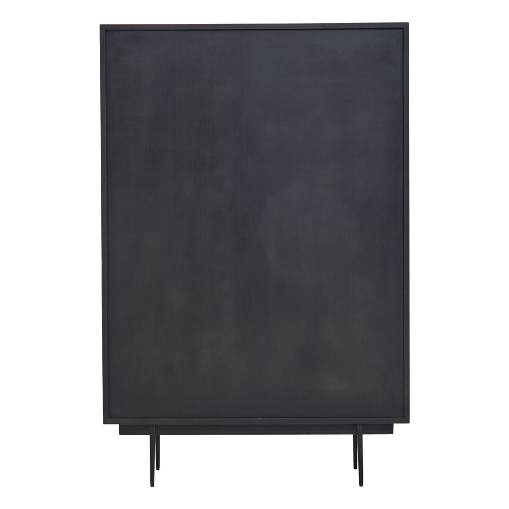 Product photograph of Olivia S Soft Industrial Collection - Jakar Wooden Cabinet In Black Finish from Olivia's.