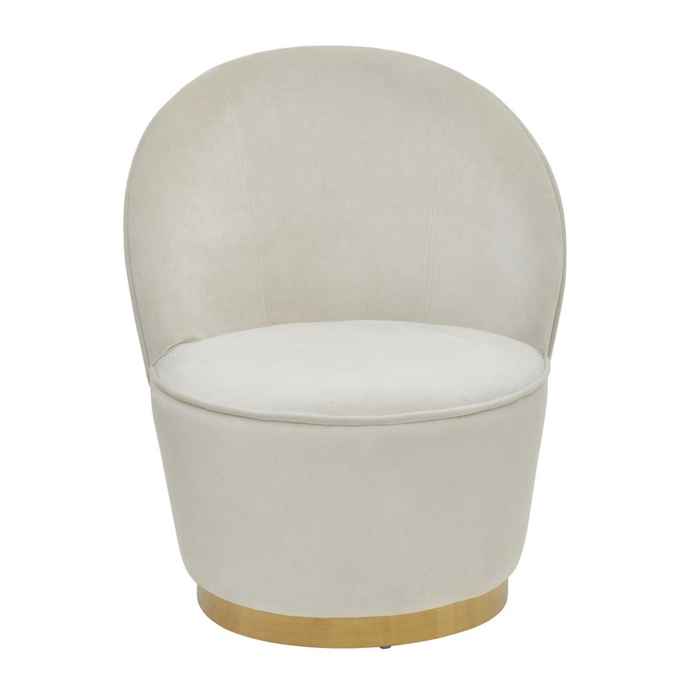 Product photograph of Olivia S Tara Kids Accent Chair In Cream Velvet With Gold Legs from Olivia's.