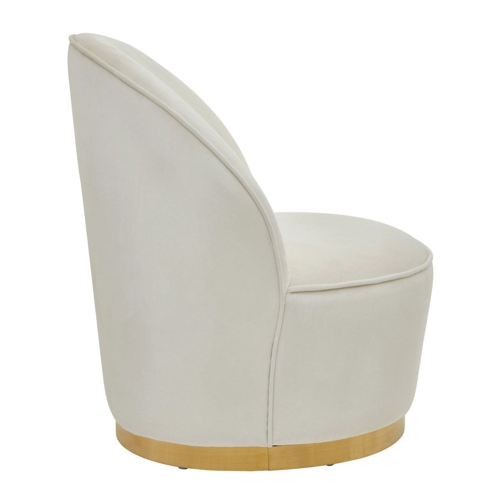 Product photograph of Olivia S Tara Kids Accent Chair In Cream Velvet With Gold Legs from Olivia's.