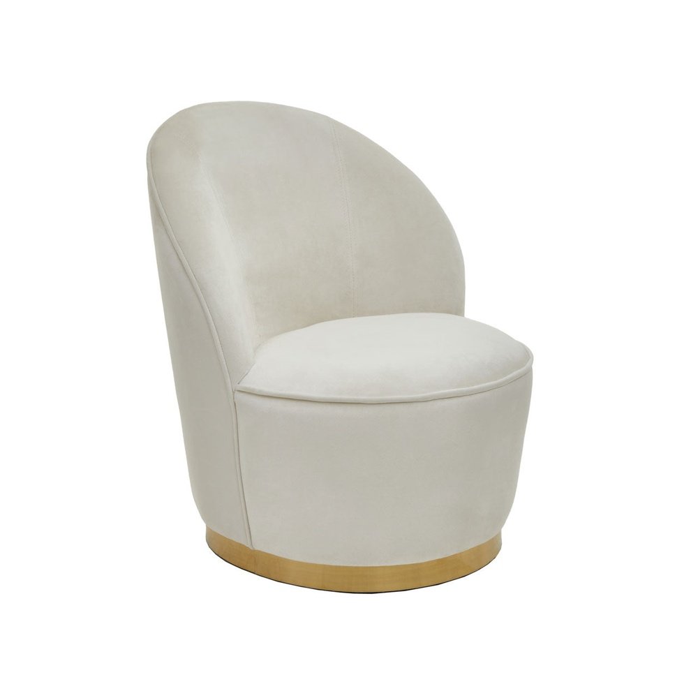 Product photograph of Olivia S Tara Kids Accent Chair In Cream Velvet With Gold Legs from Olivia's.