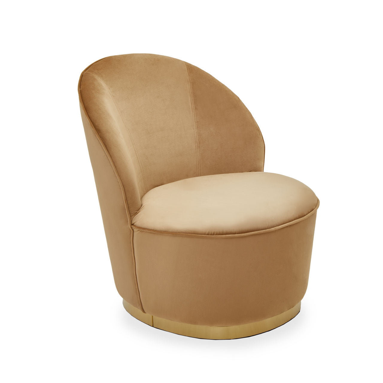 Olivias Tara Kids Accent Chair In Gold Beige Velvet Gold Legs