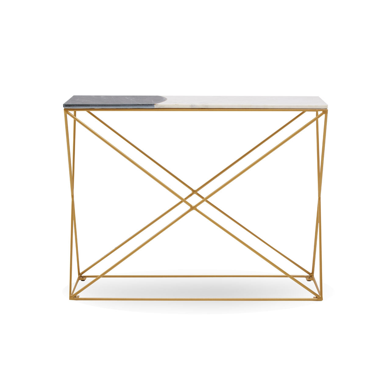 Olivias Viaan Console Table In 2 Tone Marble Brass