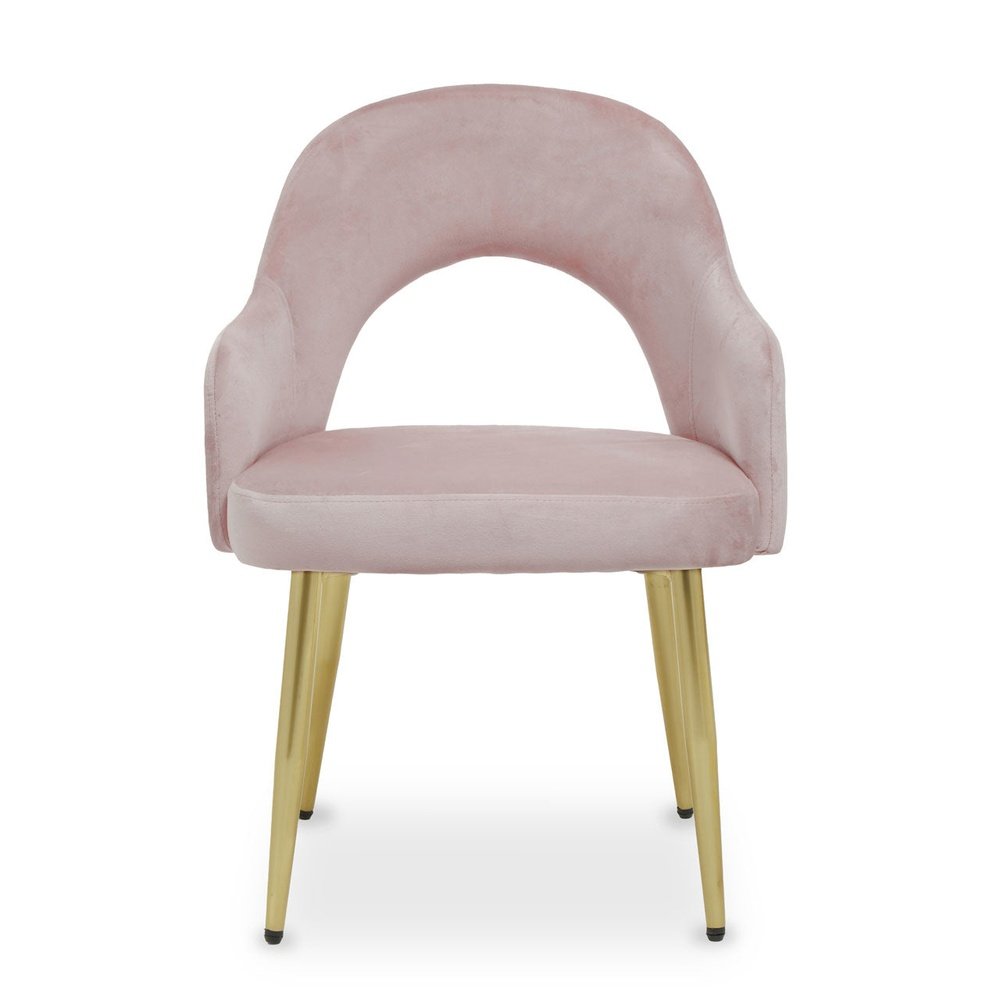 Product photograph of Olivia S Demi Dining Chair In Dusky Pink Velvet from Olivia's